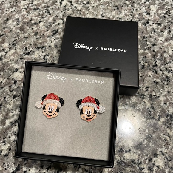 NWT Disney x BaubleBar Embellished Mickey Holiday Studs - Picture 2 of 4